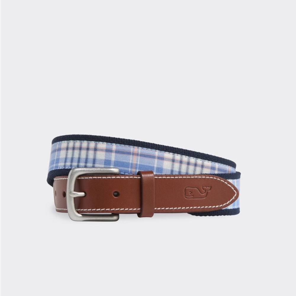vineyard vines madras canvas club belt blue size 36 NWT